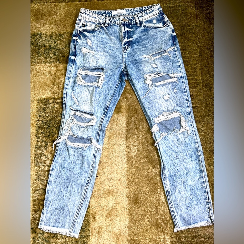 KanCan Distressed Whitewash High-Rise Skinny Jeans from Buckle.